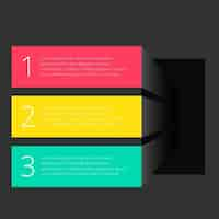 Free vector three 3d banners with vivid colors