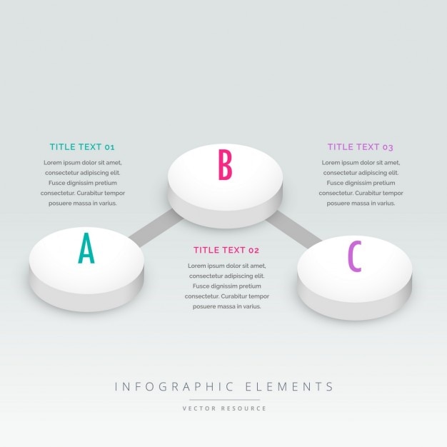 Stile 3d modello di tre gradini infografica