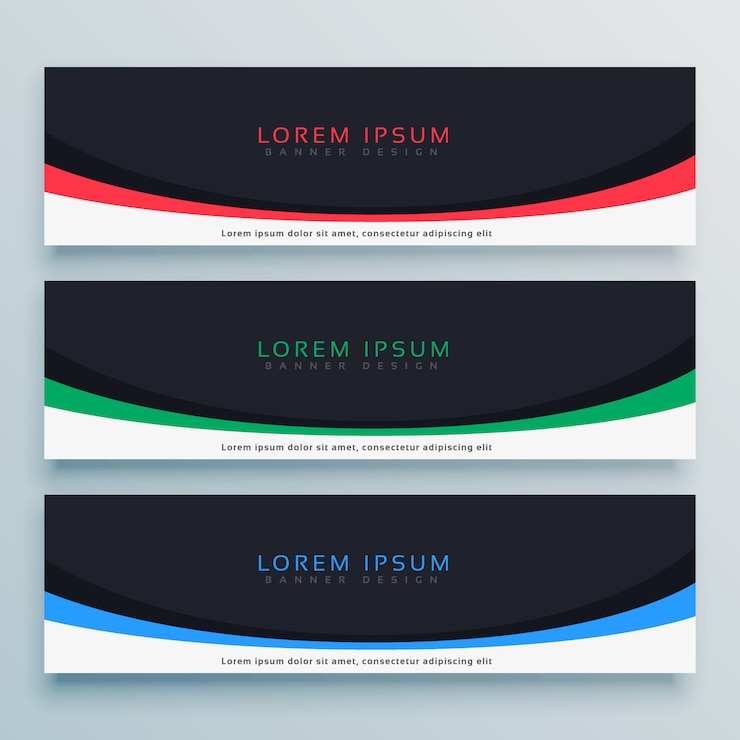 Free Vector three abstract web banner design for your business