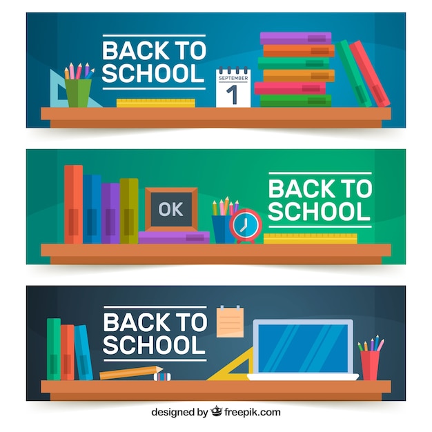 Three back to school banners