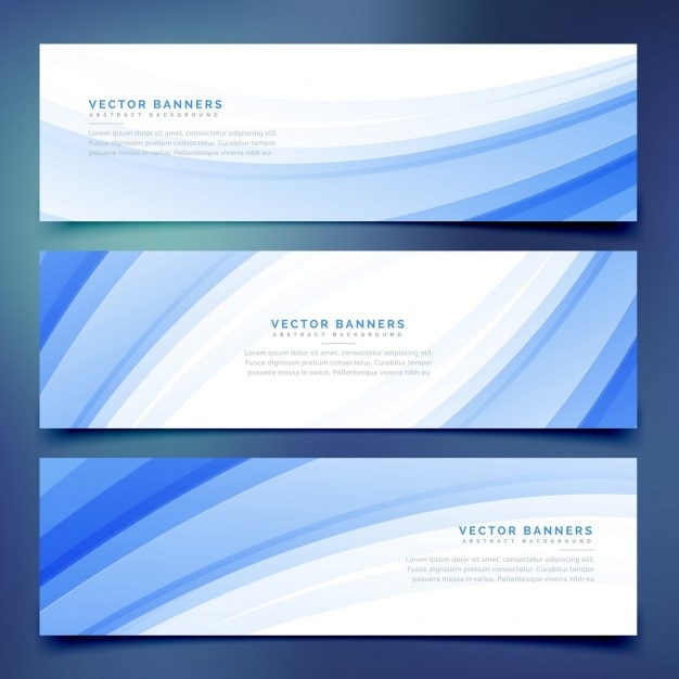 Free vector three banners, abstract style