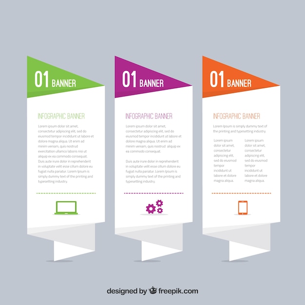 Three banners for infographic