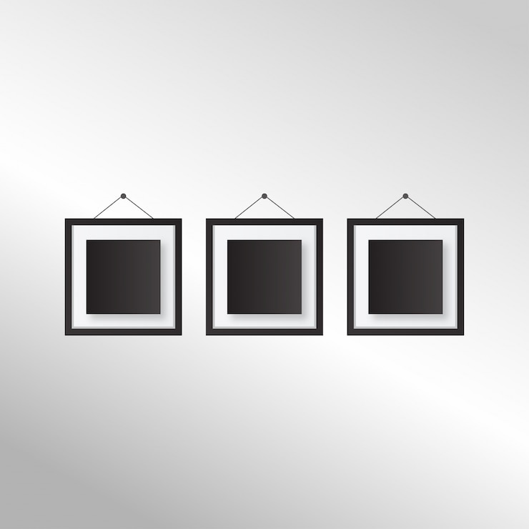 Free Vector three black frames