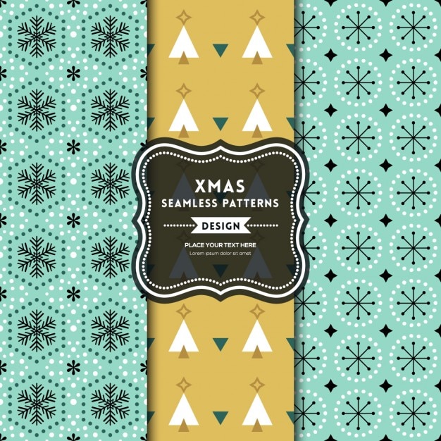 Free vector three christmas patterns