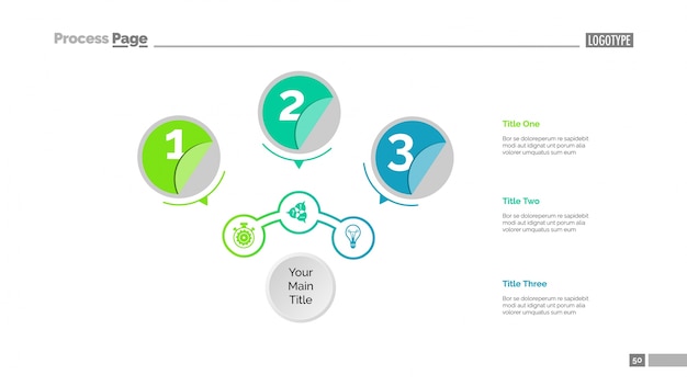 Free vector three circles workflow slide template