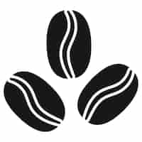 Free vector three coffee beans glyph