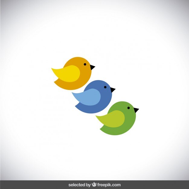 Free Vector three colorful birds 
