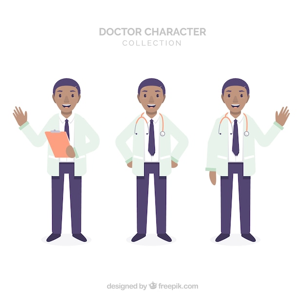 Free vector three doctor characters