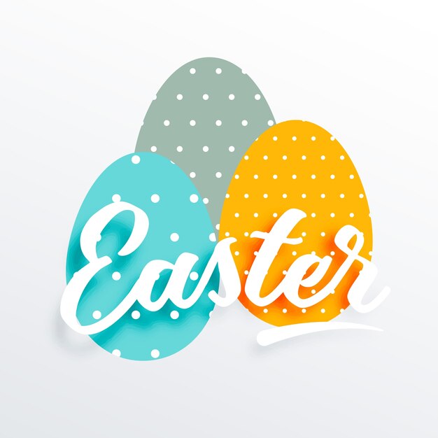 Free vector three easter eggs with dots