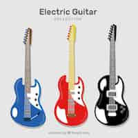 Free vector three electric guitars