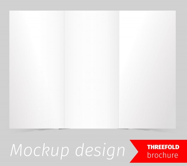 Three fold brochure mockup design