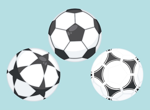 Free vector three football soccer balloons