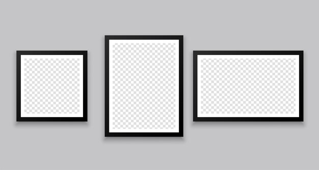 異なるサイズの3つのギャラリーの壁スタイルのフォトフレーム