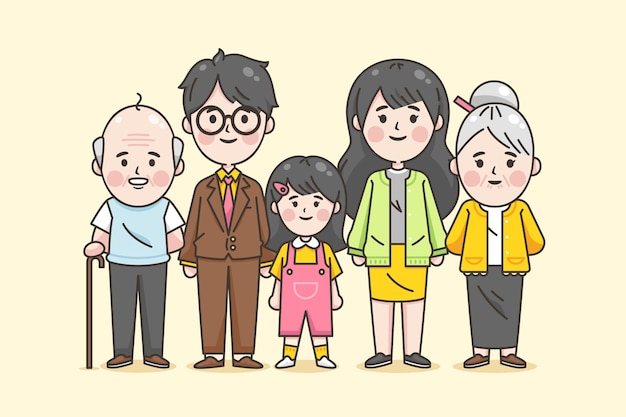 Three generations of japanese family