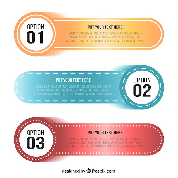 Free vector three infographic banners with round shapes