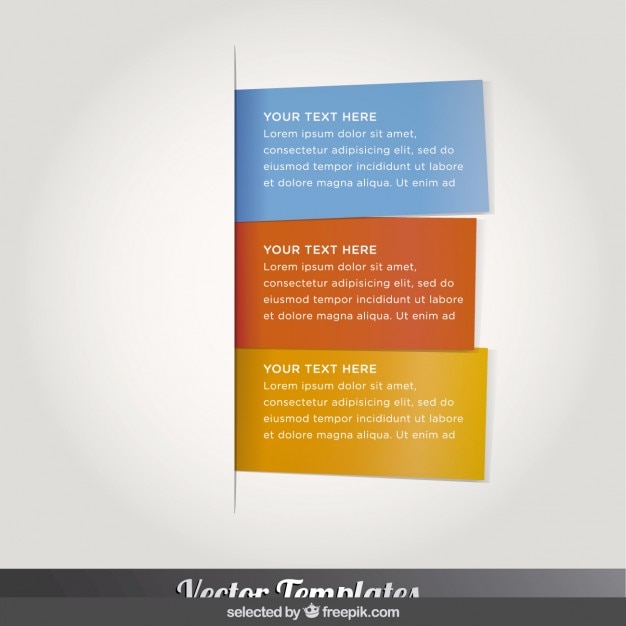 Free vector three infographics cards