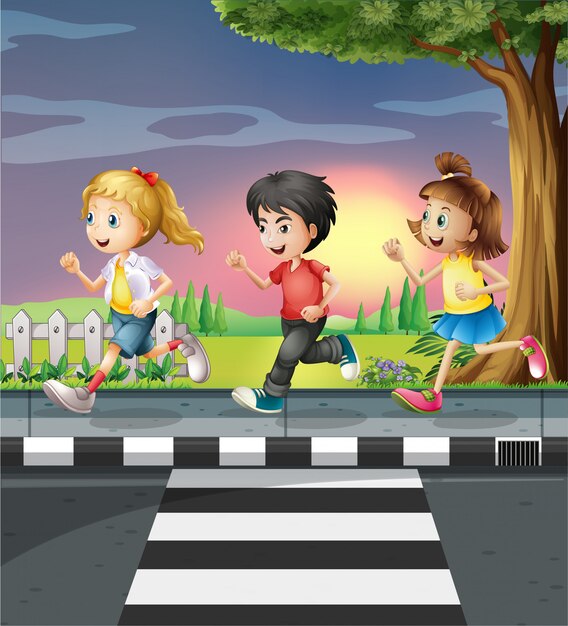 Child And Parent Crossing Road Sign Clip Art at  - vector