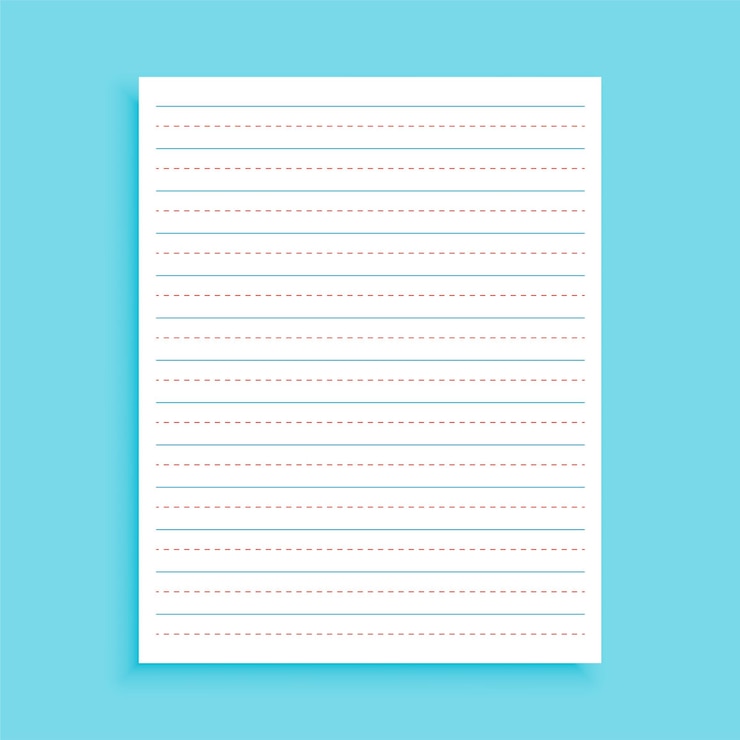 Free Vector three lines notebook paper for enlgish calligraphy
