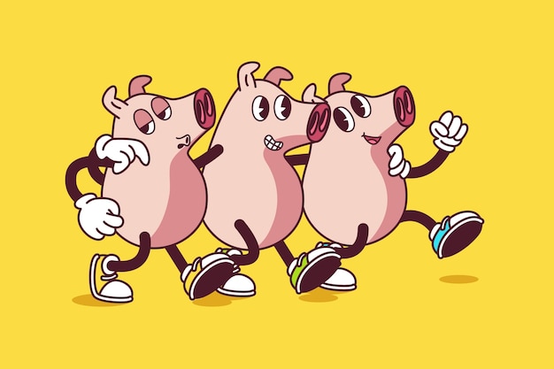 The three little pigs illustration