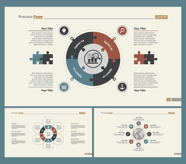 Three Logistics Slide Templates Set – Free Vector Download