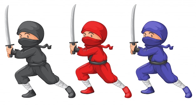 Vettore gratuito tre ninjas