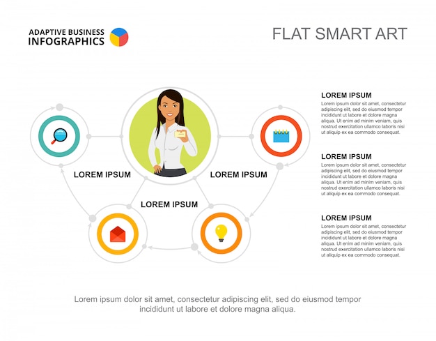 Three options process chart template for presentation