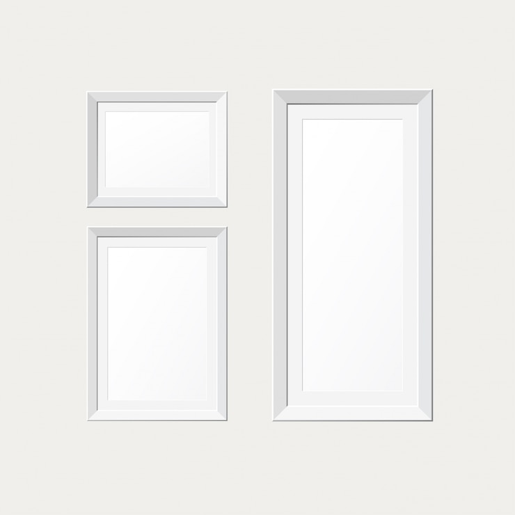 Free Vector three realistic white frames