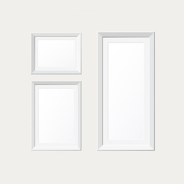 Three realistic white frames