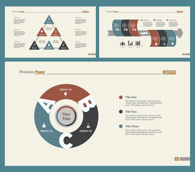 Three recruitment slide templates set