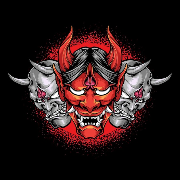 Skully怖い顔イラスト プレミアムベクター