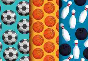 Free vector three sports patterns