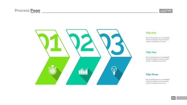 Free vector three stage plan slide template