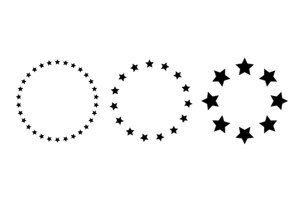 Three star circles set
