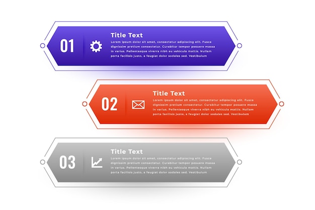 Three step infographic option chart template for business presentation vector