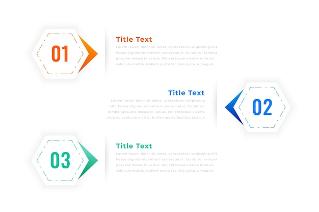 Free vector three step infographic process chart template design vector