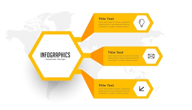 Free vector three step infographic process diagram template for presentation