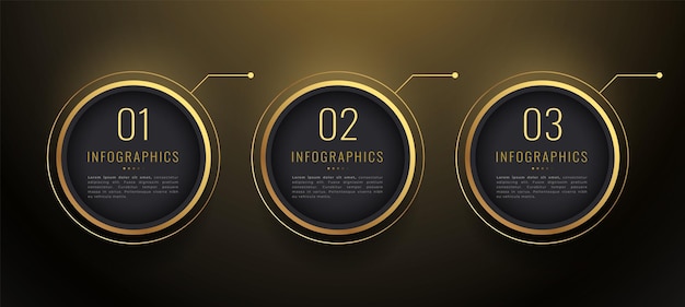 Free vector three step infographic workflow chart banner for your data