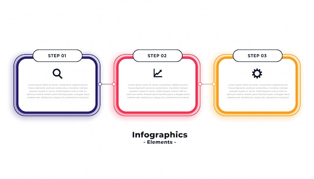 3 단계 비즈니스 인포 그래픽 템플릿