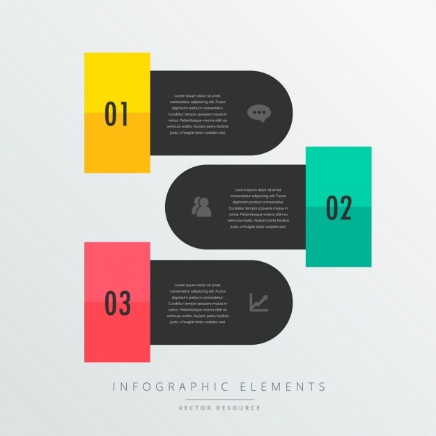 Free vector three steps infographic elements