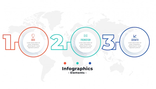 3 단계 infographic 프리젠 테이션 원형 템플릿 디자인