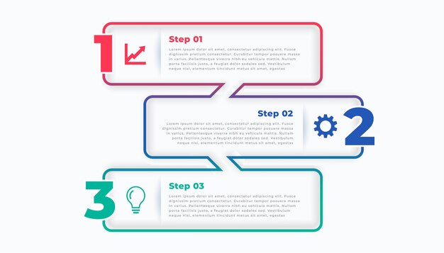 Three steps line stylish infographic template