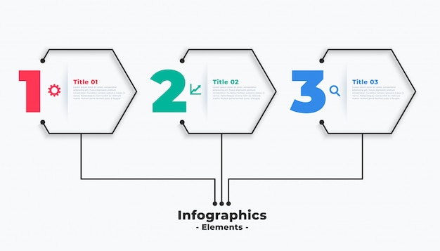 Free vector three steps modern business infographic template design