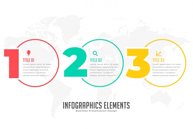 Three steps modern infographic banner