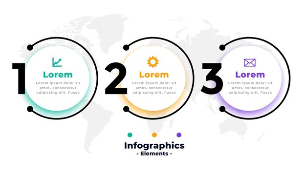 3 단계 현대 infographic 템플릿