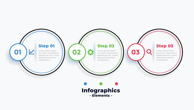 Three steps professional circular infographic template