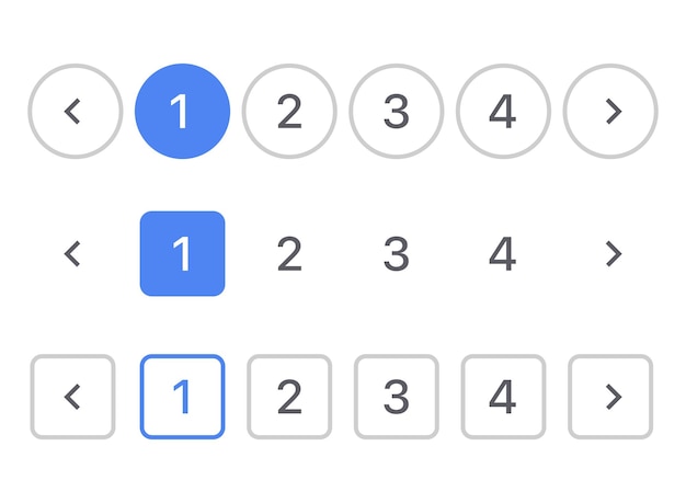 Free vector three types of pagination