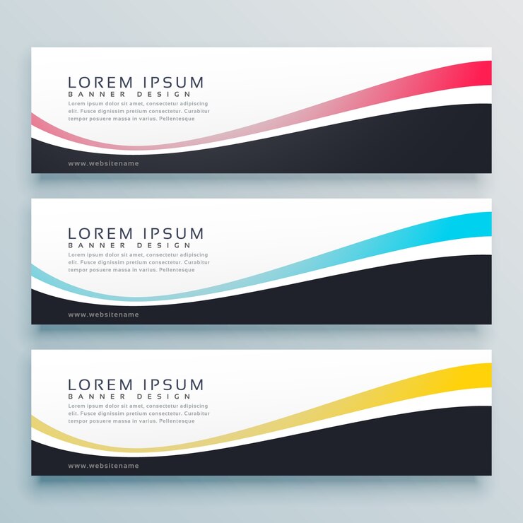 Free Vector three wavy banners vector design
