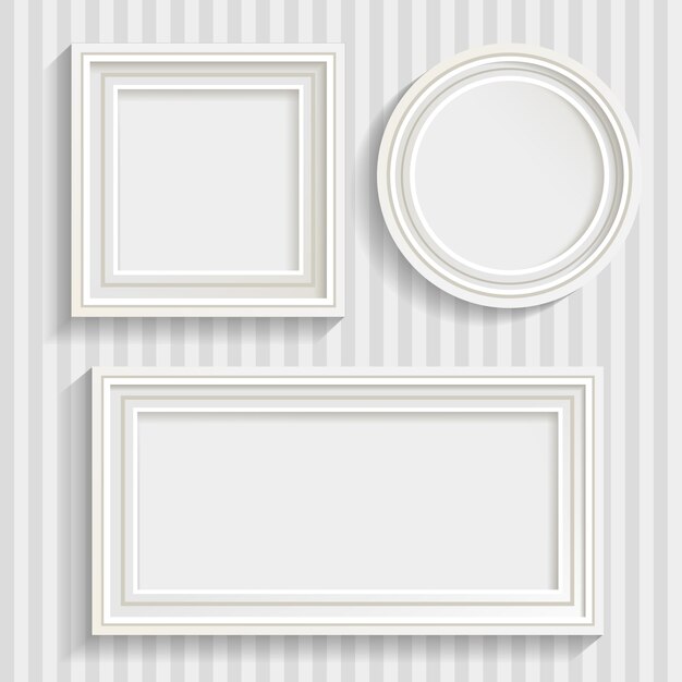Three White Frames Set