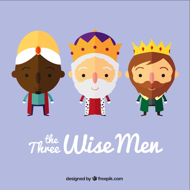 Free vector the three wise men in cartoon style