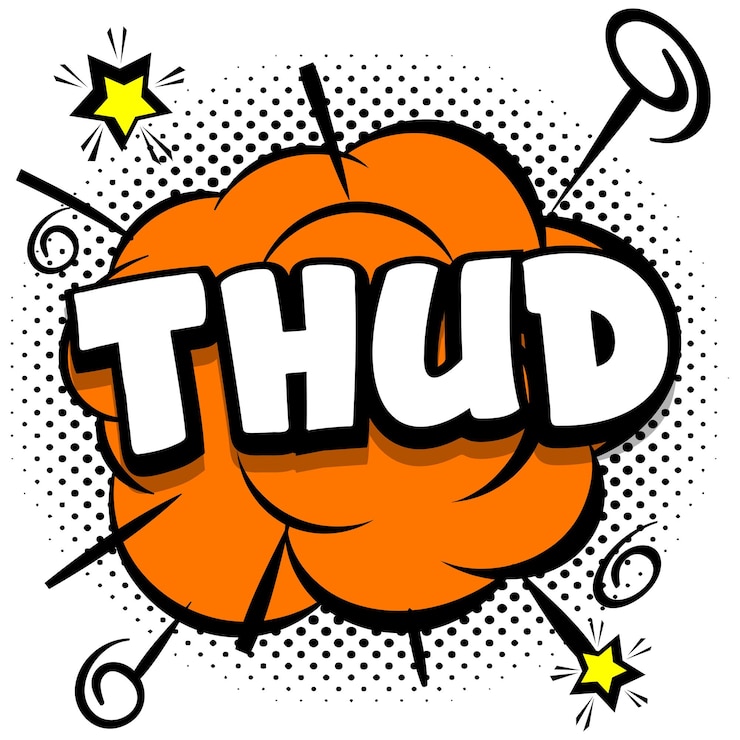 Free Vector thud comic bright template with speech bubbles on colorful frames